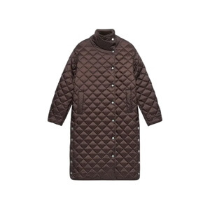 Mint Velvet Brown Quilted Funnel Neck Coat